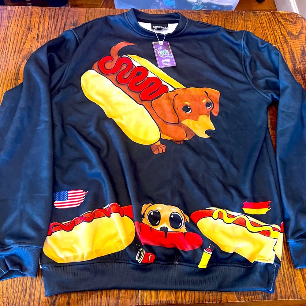 Fresh Hoods hot dog crew neck XL